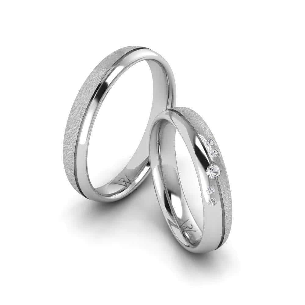 Cherishcarve Dalloz-Kristall-Paar-Silber-Hochzeitsringe