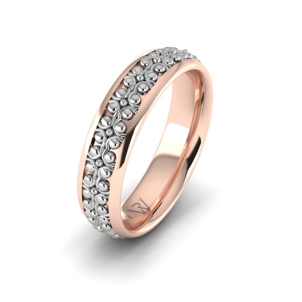 Moderne Eheringe für Damen CherishLoom Roségold und Weiß 