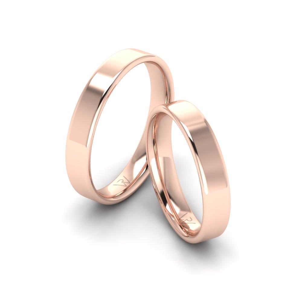 Klassische glitzernde Eheringe aus Roségold 