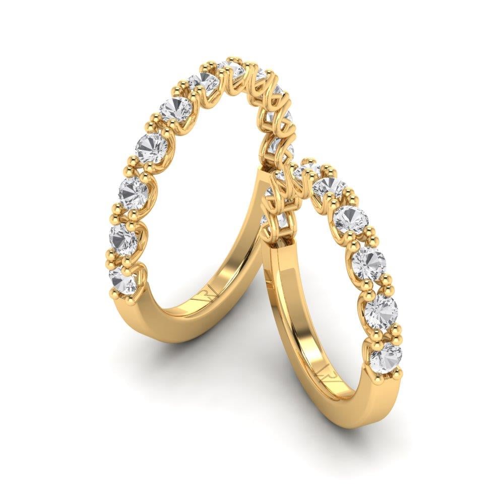 Eheringe mit Steinen Herz Gelbgold Dalloz-Kristall