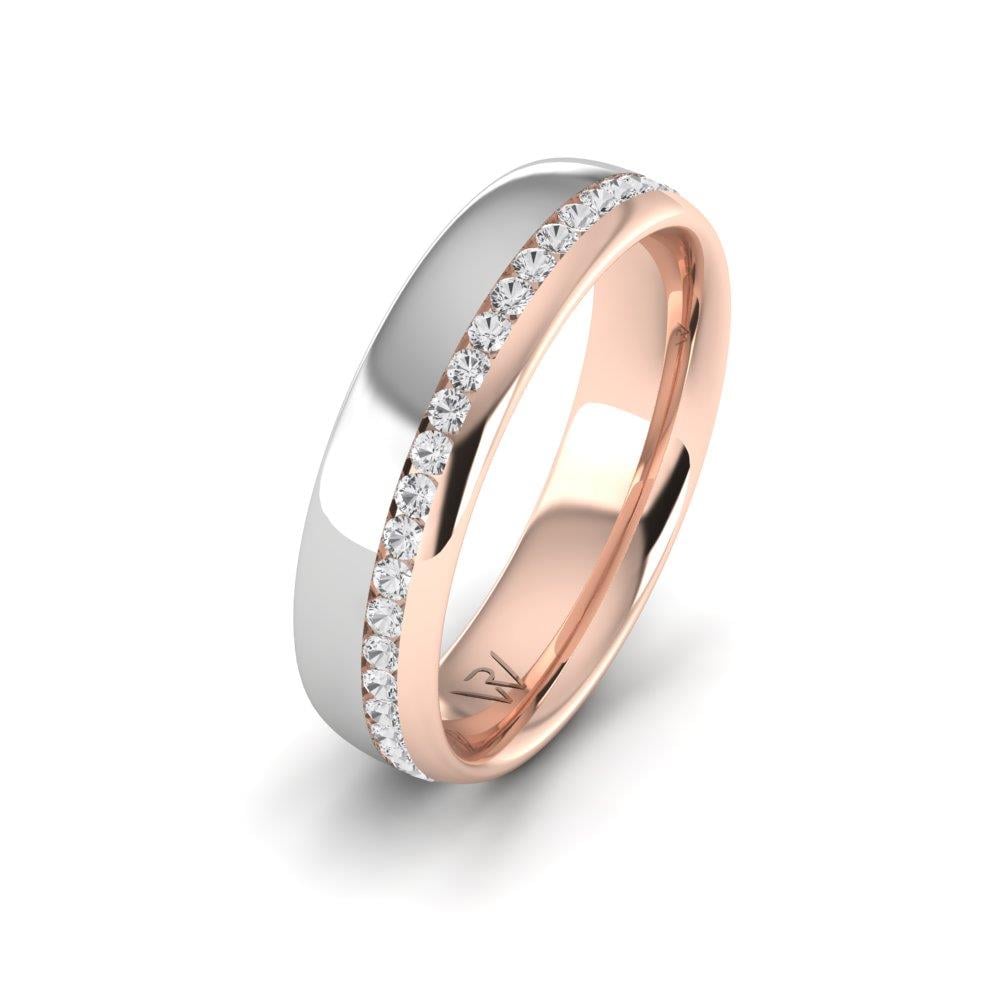 CommitmentLink Damen-Eheringe mit Steinen aus Roségold und weißem Dalloz-Kristall