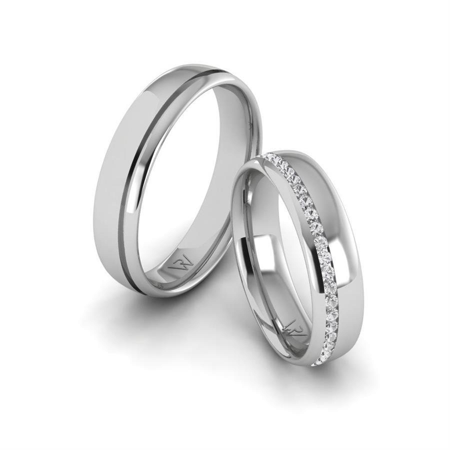 CommitmentLink Platin Eheringe für Paare, Swarovski-Kristall