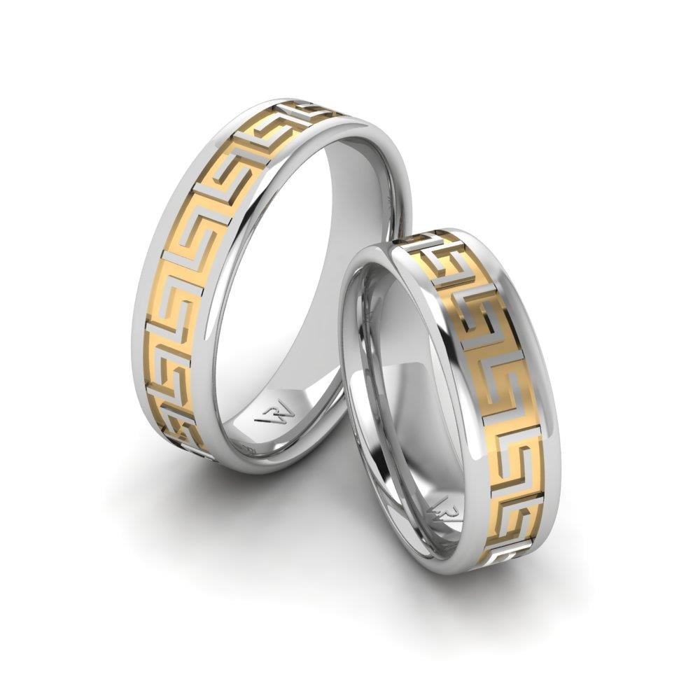 Moderne Eheringe Cuddlecarve aus Weiß- und Gelbgold 