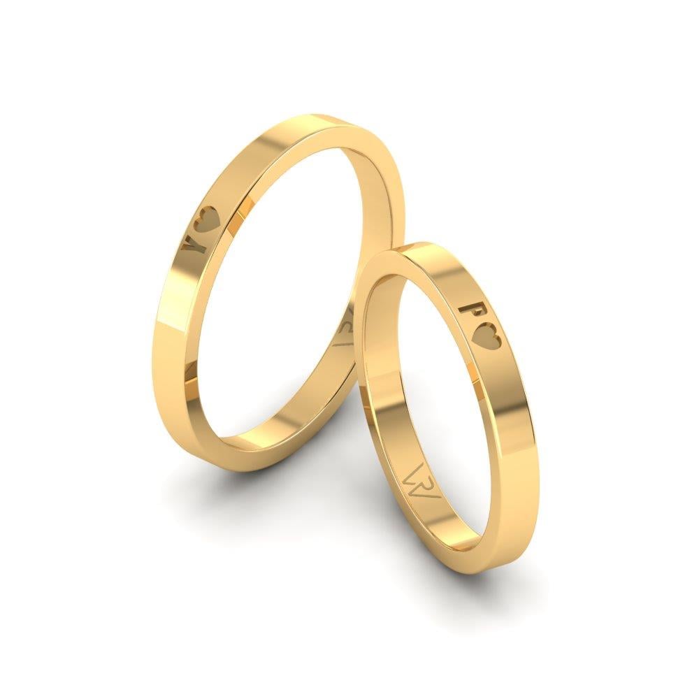 Klassische Eheringe Delight Flora Gelbgold 