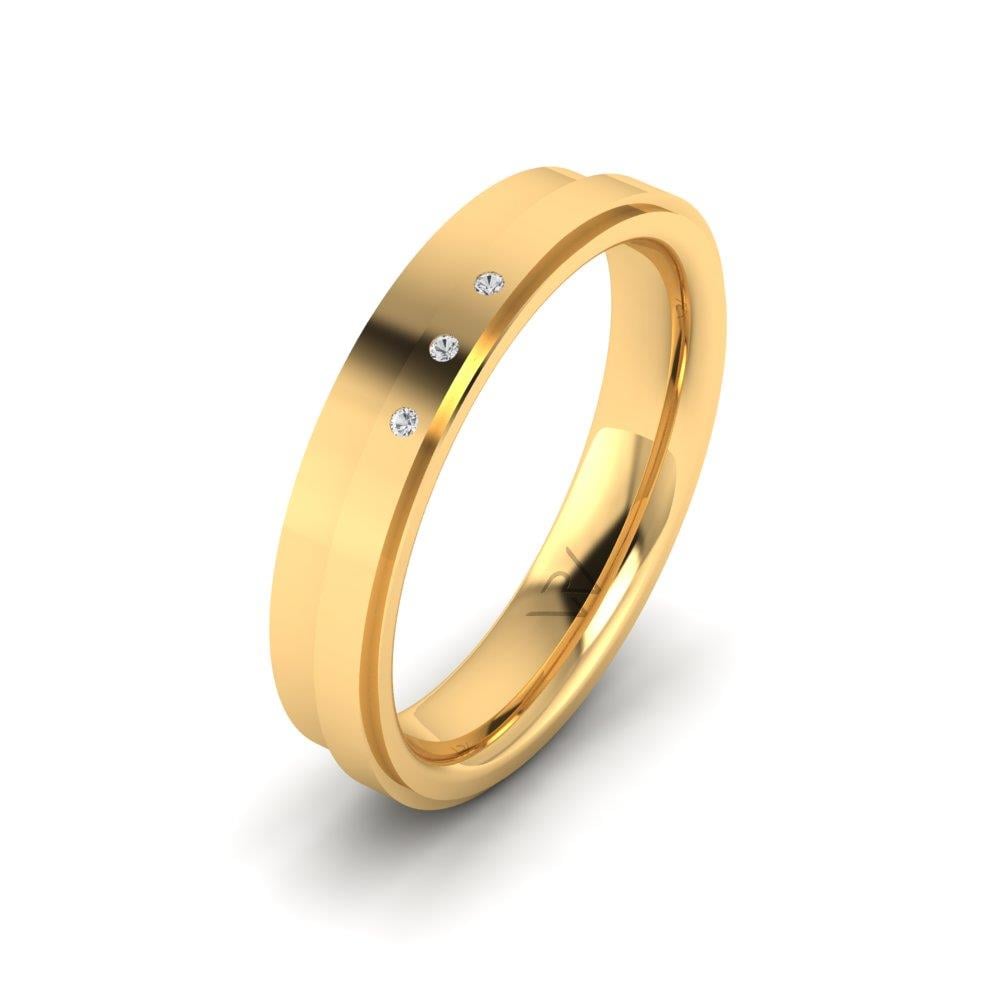 Damen-Eheringe mit Steinen Devotedream Gelbgold Dalloz-Kristall