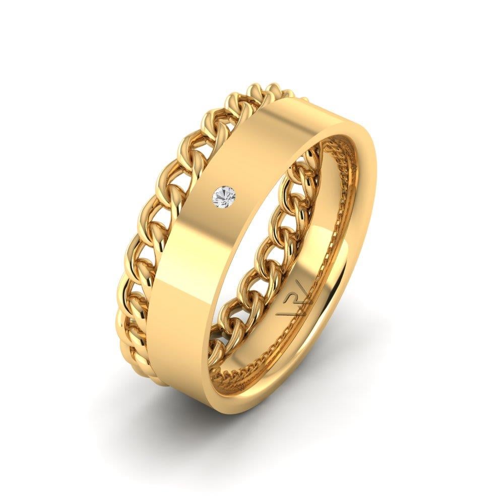 Damen-Eheringe mit Steinen Devotiondazzle Gelbgold Dalloz-Kristall