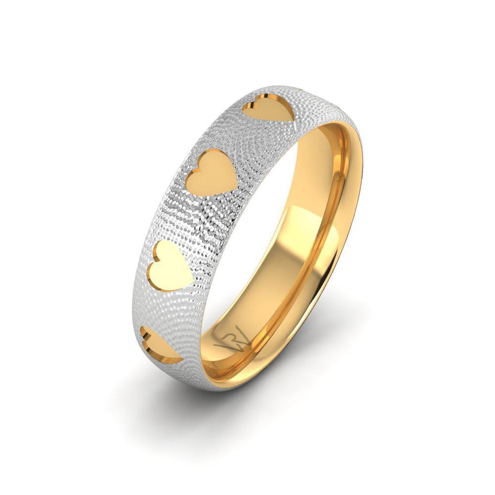 Moderne Eheringe für Damen DevotionGlisten Weiß- und Gelbgold 