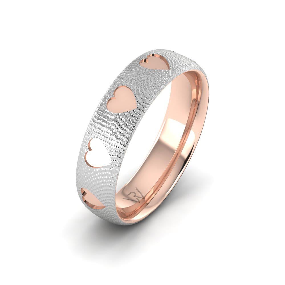 Moderne Eheringe für Damen DevotionGlisten Weiß- und Roségold 