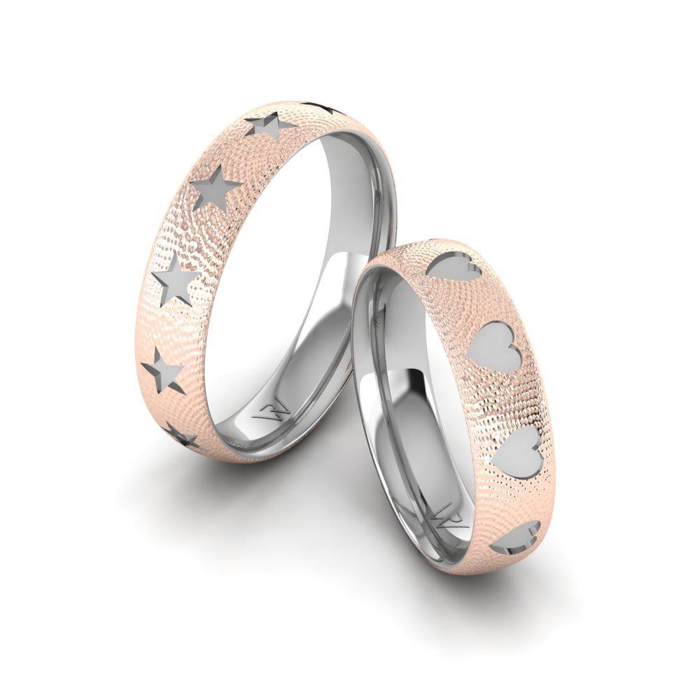 Moderne Eheringe DevotionGlisten Roségold und Weiß 