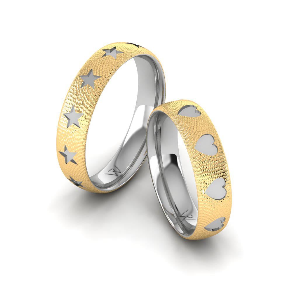 Moderne Eheringe DevotionGlisten Gelb- und Weißgold 