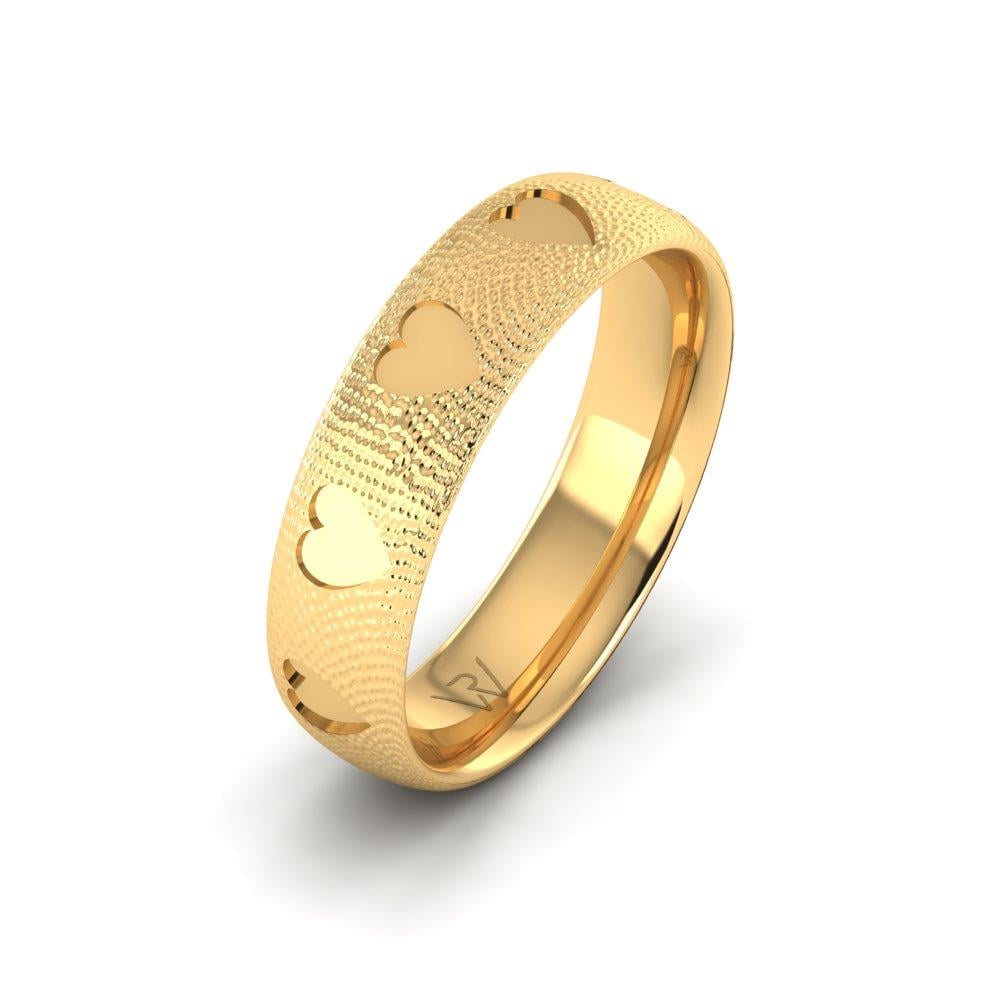 Moderne Eheringe für Damen DevotionGlisten Gelbgold 