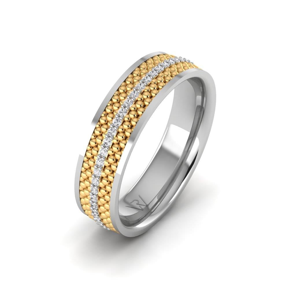 Eheringe mit Steinen für Damen, Dreamance-Weißgold und gelber Dalloz-Kristall