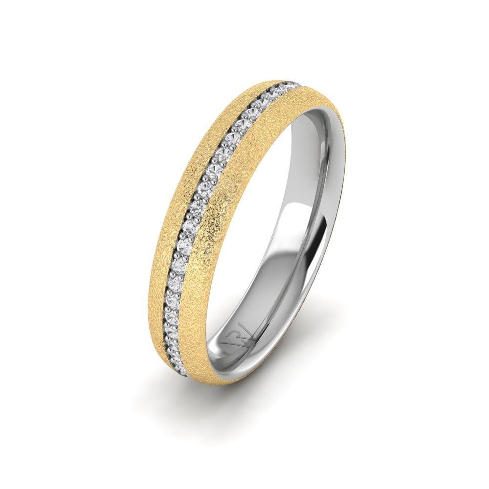 Eheringe mit Steinen für Damen Dreamspire aus Weißgold und gelbem Dalloz-Kristall
