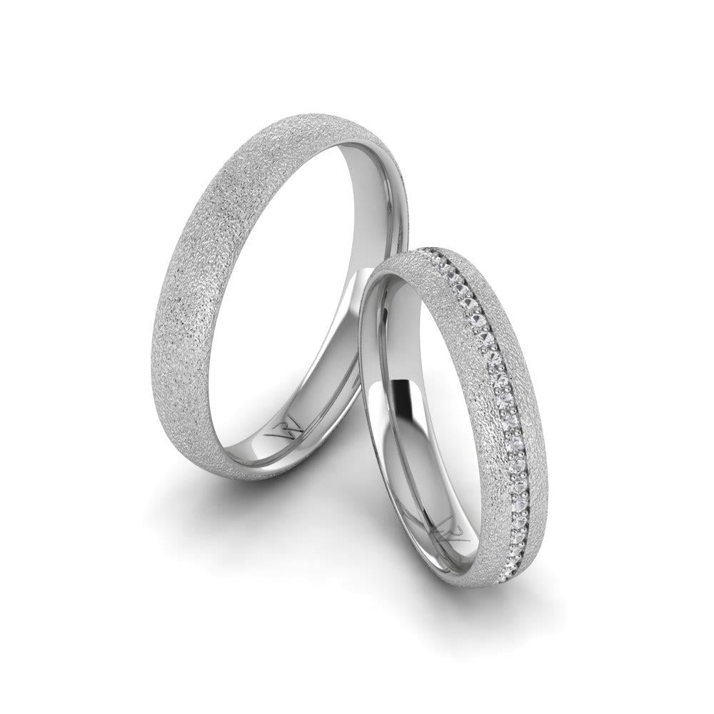 Eheringe mit Steinen Dreamspire Weißgold Dalloz-Kristall