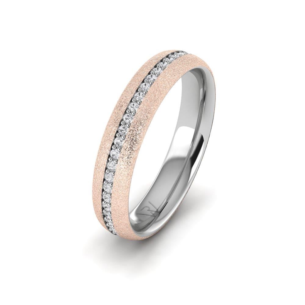 Eheringe mit Steinen für Damen Dreamspire Weißgold und rosa Dalloz-Kristall