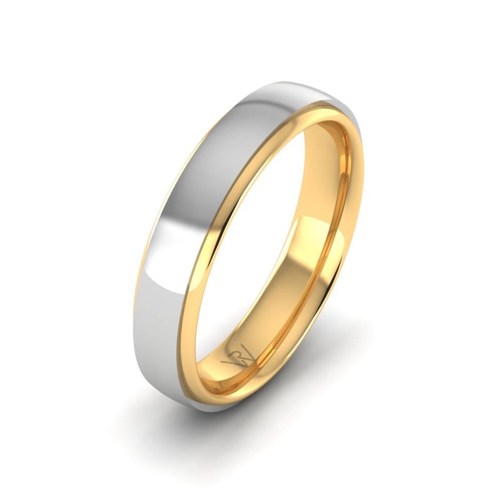 Klassische Herren-Eheringe EleganceSerene aus Gelb- und Weißgold 
