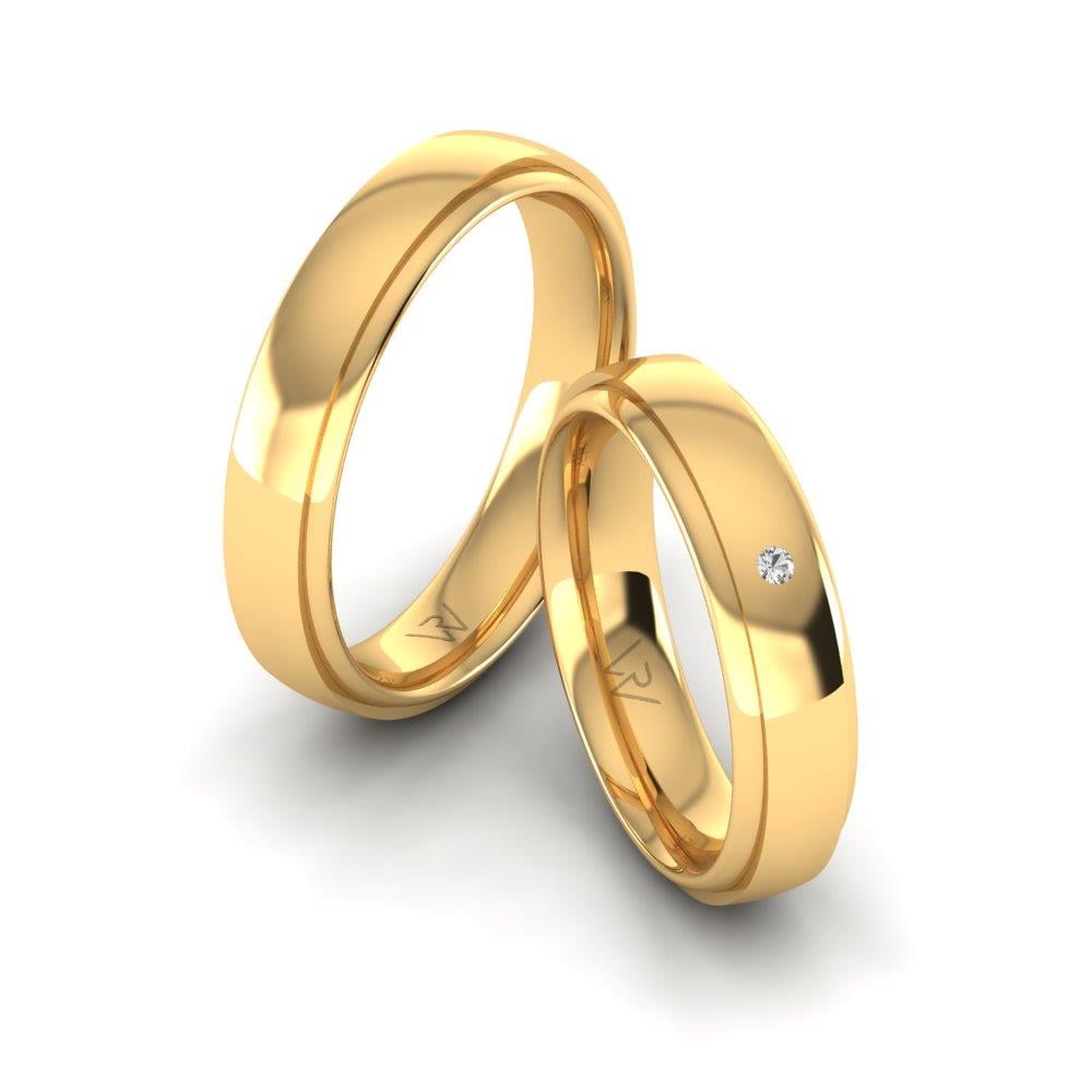 Eheringe mit Steinen EleganceSerene Gelbgold Dalloz-Kristall