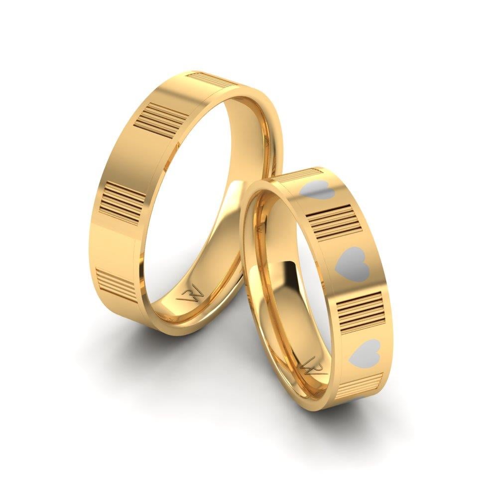 Moderne Eheringe Enamoria aus Gelb- und Weißgold 