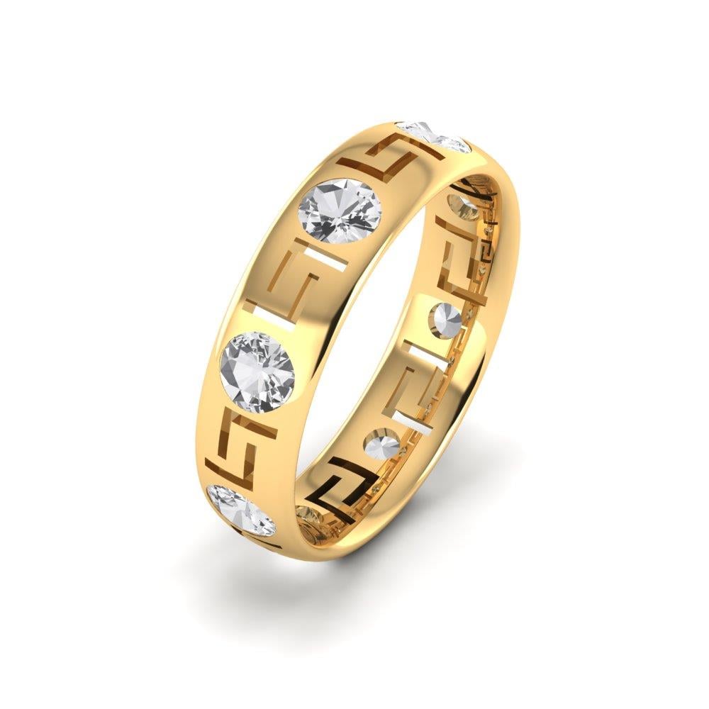 Damen-Eheringe mit Steinen Enchantel Gelbgold Dalloz-Kristall