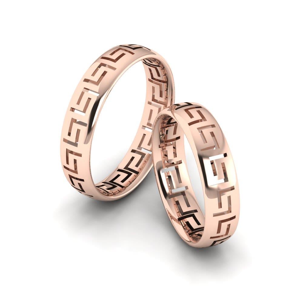 Moderne Endeaglow-Eheringe aus Roségold 