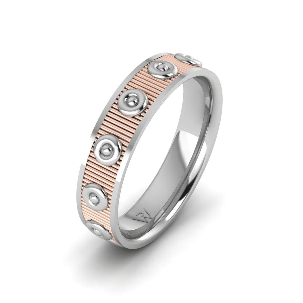 Moderne Eheringe für Herren Endlessio aus Weiß- und Roségold 