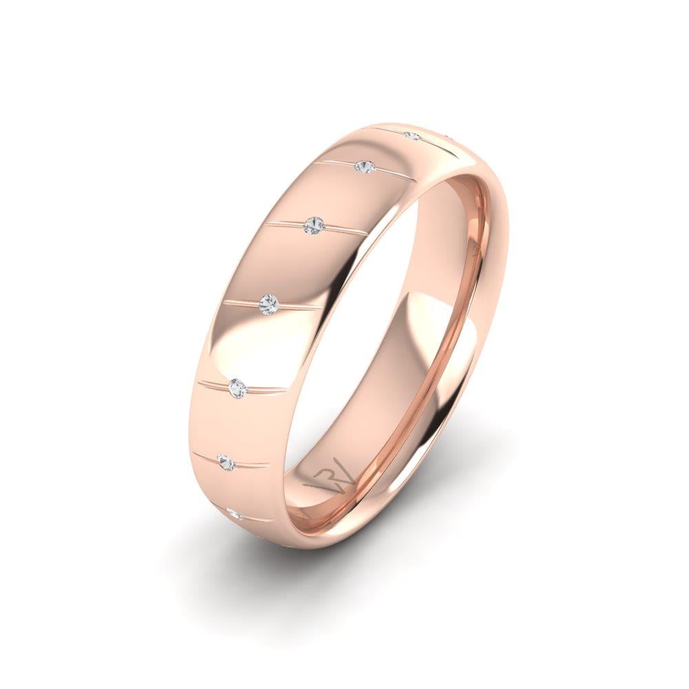Eheringe mit Steinen für Damen Enkindla Roségold Dalloz-Kristall