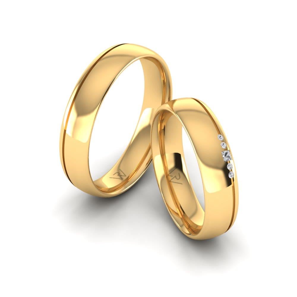 Eheringe mit Steinen EternalGlimpse Gelbgold Dalloz-Kristall