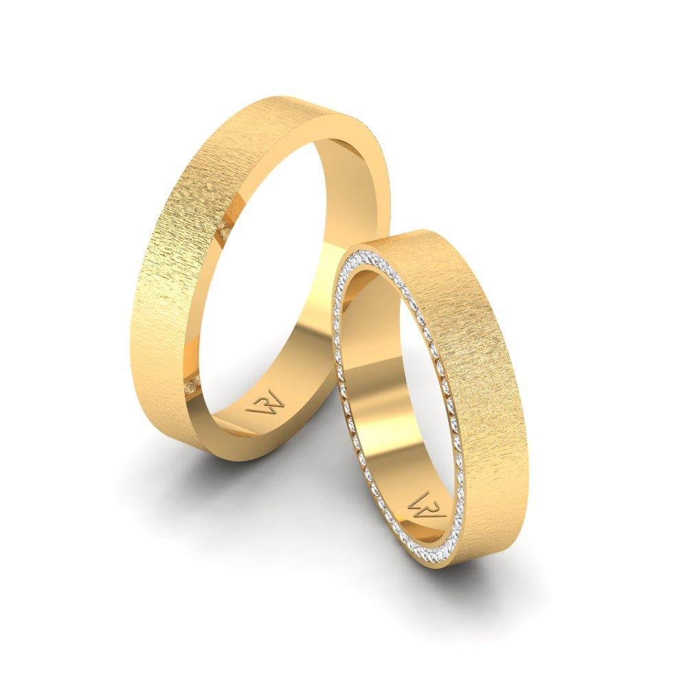 Eheringe mit Steinen EternalSparkle Gelbgold Dalloz-Kristall