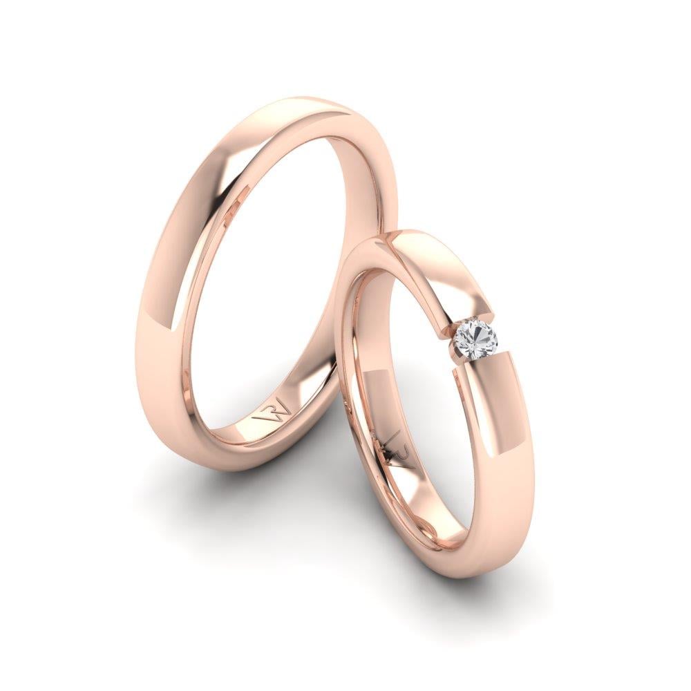 Eheringe mit Steinen EternalWish Roségold Dalloz-Kristall