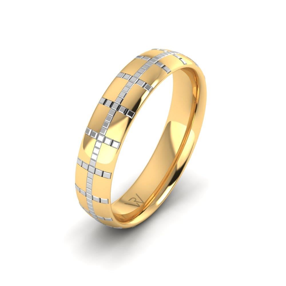 Moderne Herren-Eheringe Eternify aus Gelb- und Weißgold 