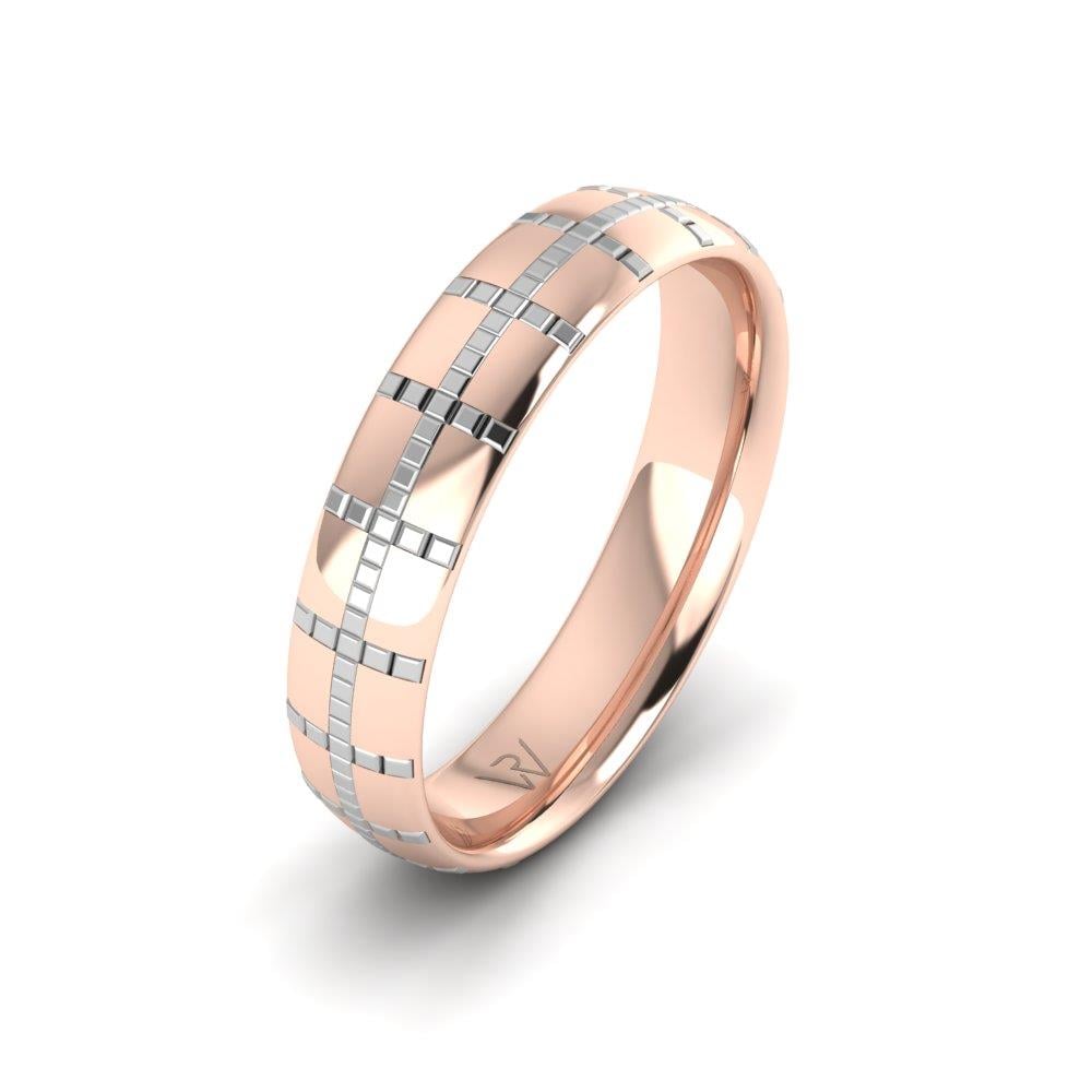 Moderne Eheringe für Männer Eternify Roségold und Weiß 