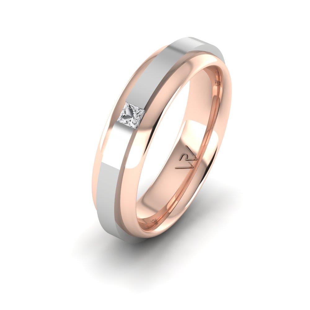 Eheringe mit Steinen für Damen EterniGem Roségold und weißer Dalloz-Kristall