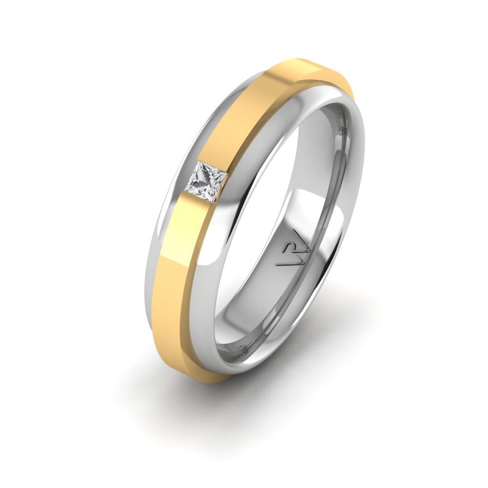 Eheringe mit Steinen für Damen EterniGem Weißgold und gelber Dalloz-Kristall