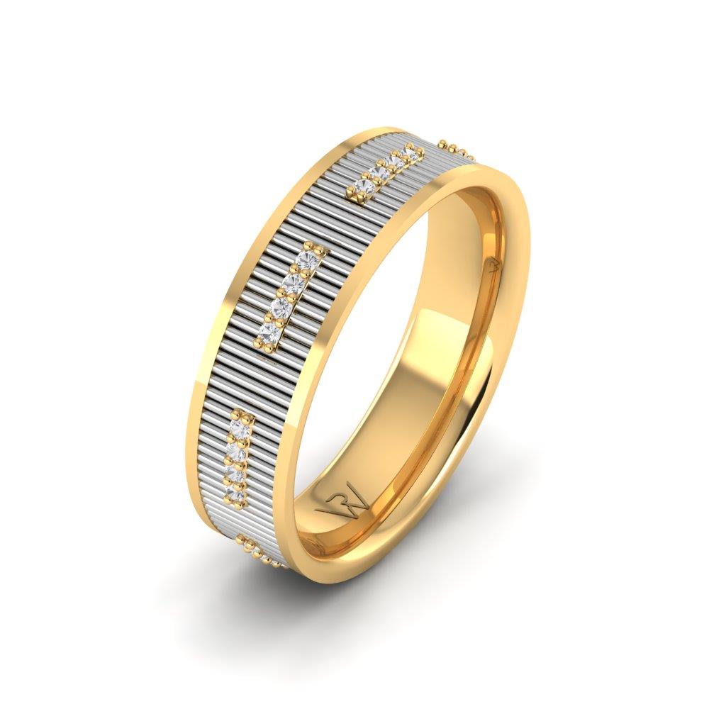 Eheringe mit Steinen für Damen aus Eternique-Weißgold und gelbem Dalloz-Kristall