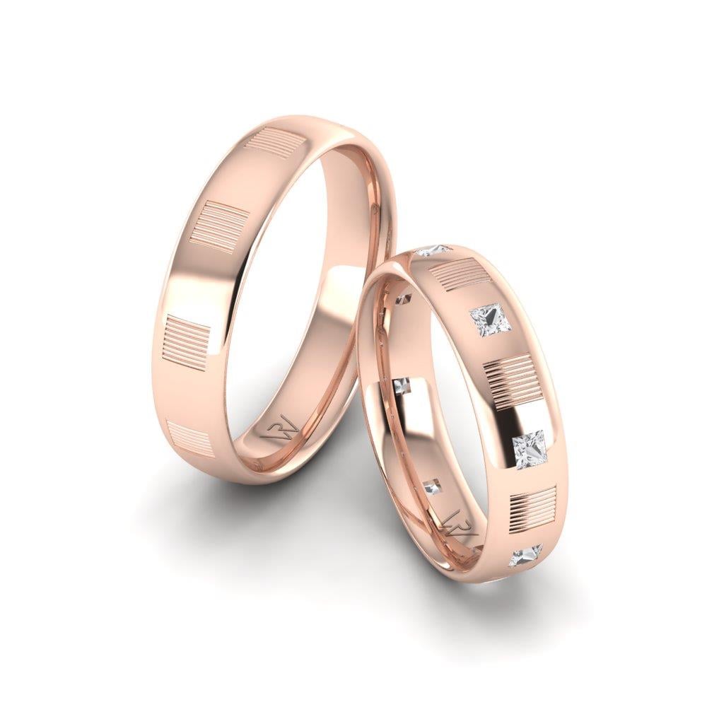 Ewige Trauringe aus Roségold mit Dalloz-Kristallen