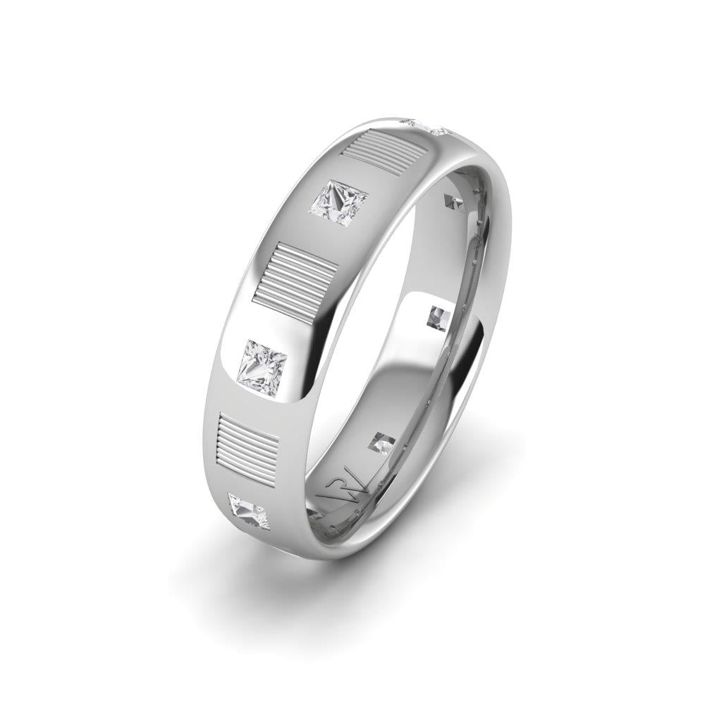 Eheringe mit Steinen für Damen EverLasting Weißgold Dalloz-Kristall