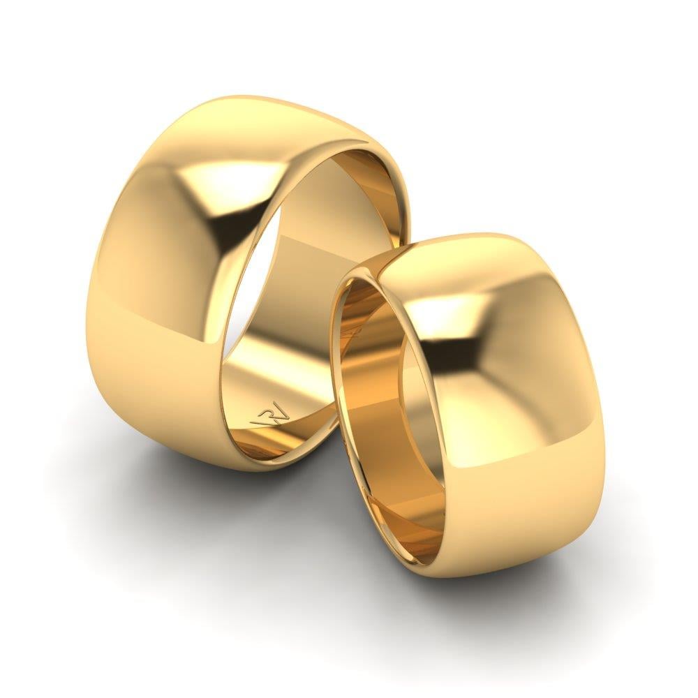 Klassische Eheringe Folie Gelbgold 
