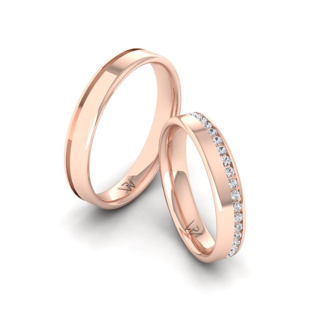 Eheringe mit Steinen ForeverTwist Roségold Dalloz-Kristall