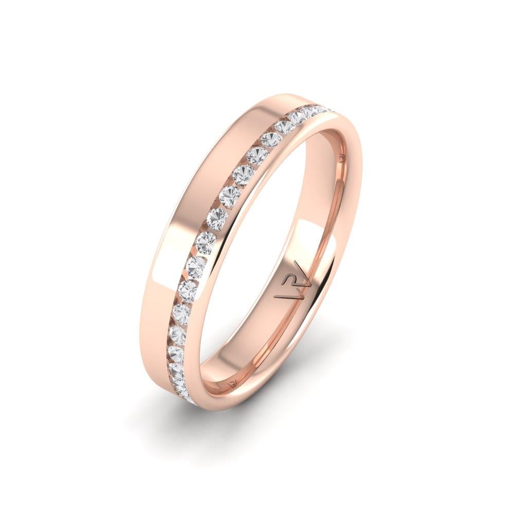 Damen-Eheringe mit Steinen ForeverTwist Roségold Dalloz-Kristall