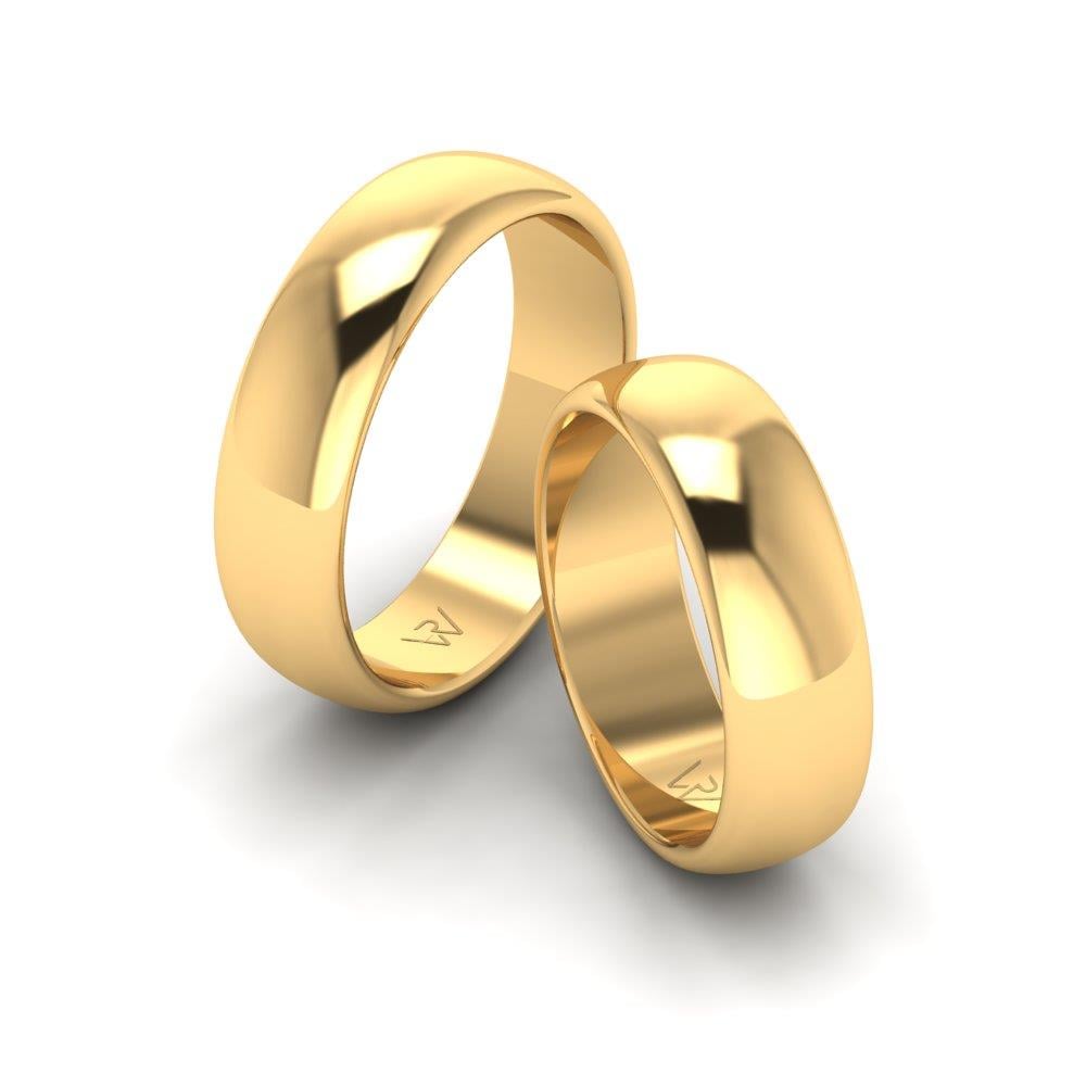 Klassische Fusionnel-Eheringe aus Gelbgold 
