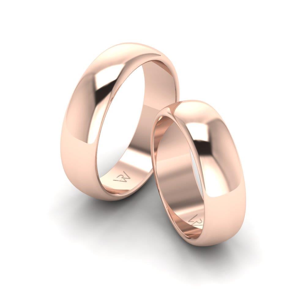 Klassische Fusionnel-Eheringe aus Roségold 