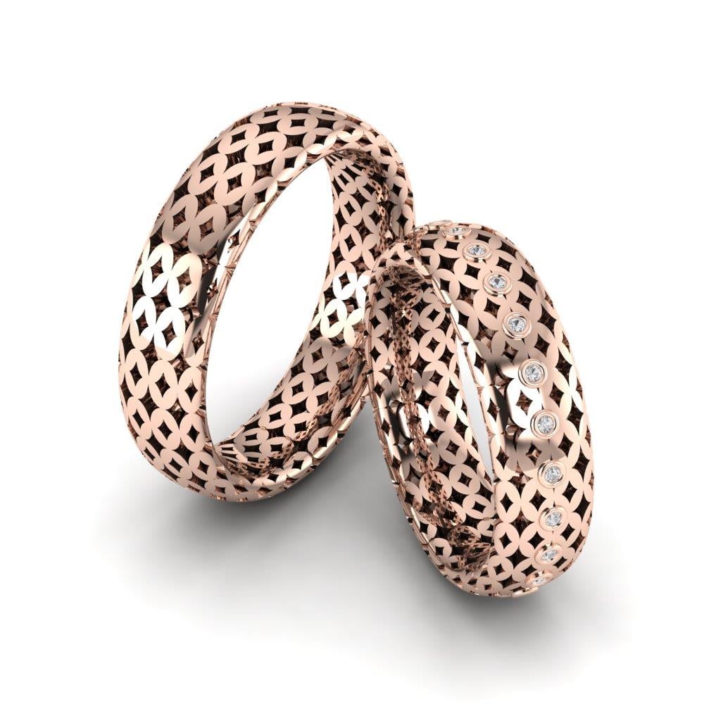 Eheringe mit Steinen Gardenjoy Roségold Dalloz-Kristall