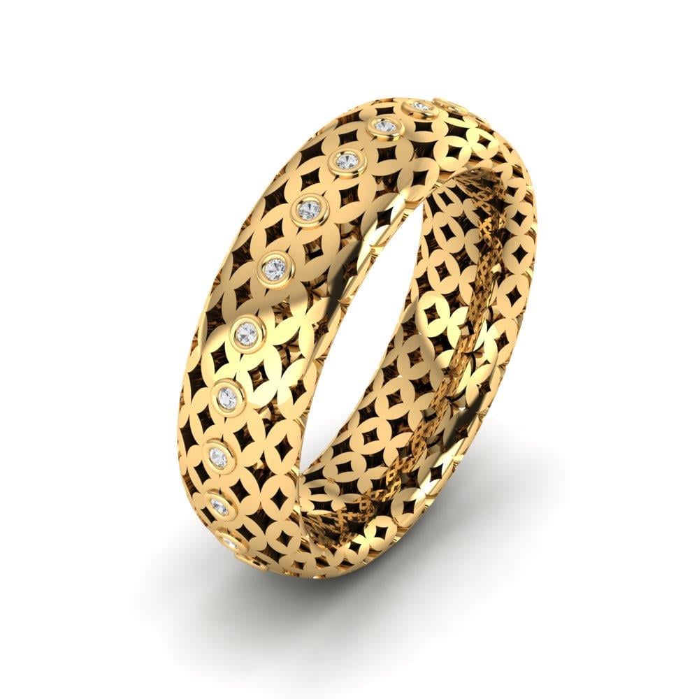 Eheringe mit Steinen für Damen Gardenjoy Gelbgold Dalloz-Kristall