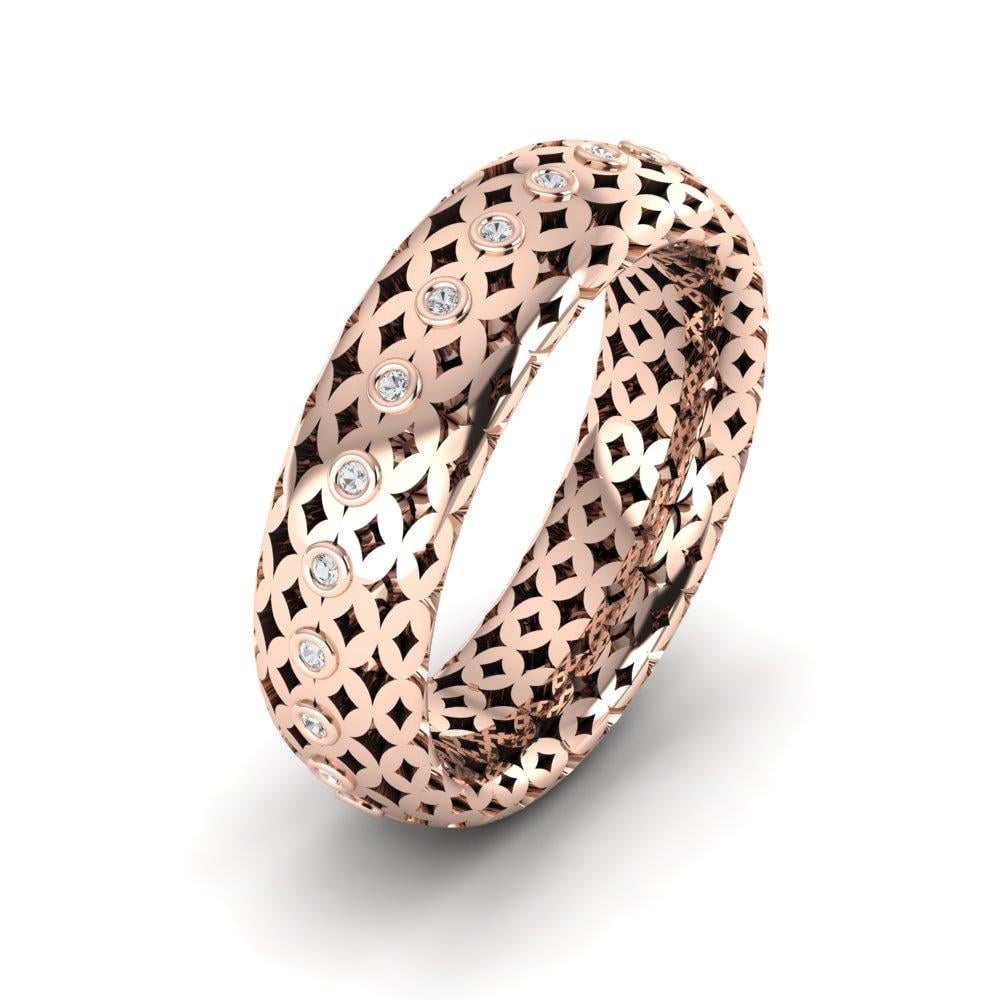 Eheringe mit Steinen für Damen Gardenjoy Roségold Dalloz-Kristall