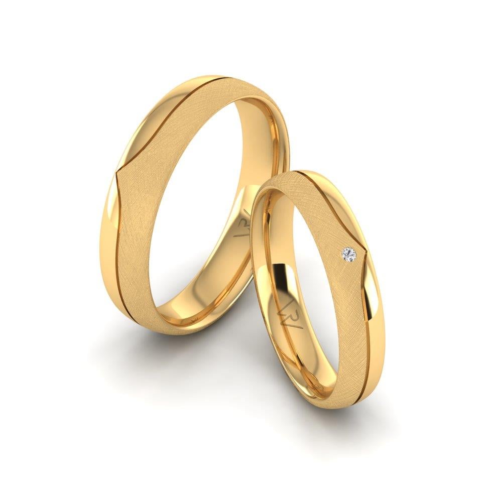 Eheringe mit Steinen Glamora Gelbgold Dalloz-Kristall
