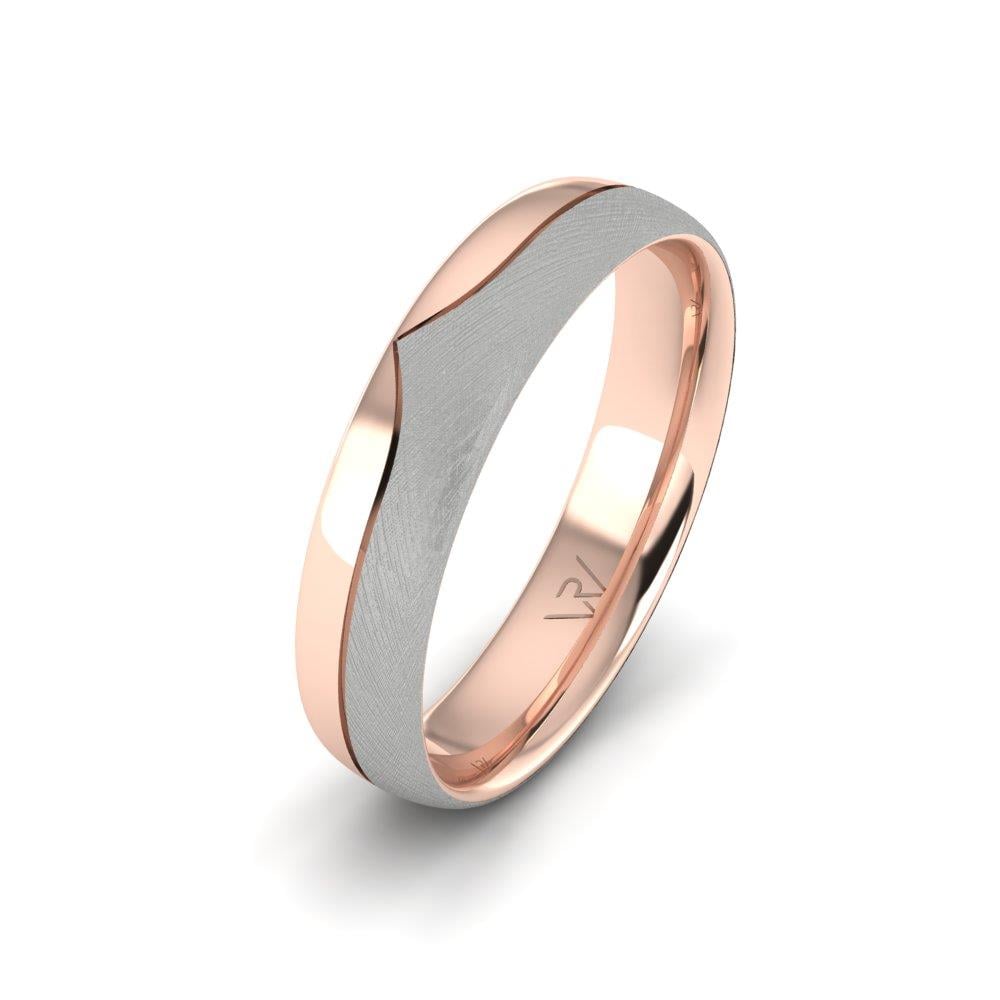 Klassische Eheringe für Männer Glamora Roségold und Weiß 