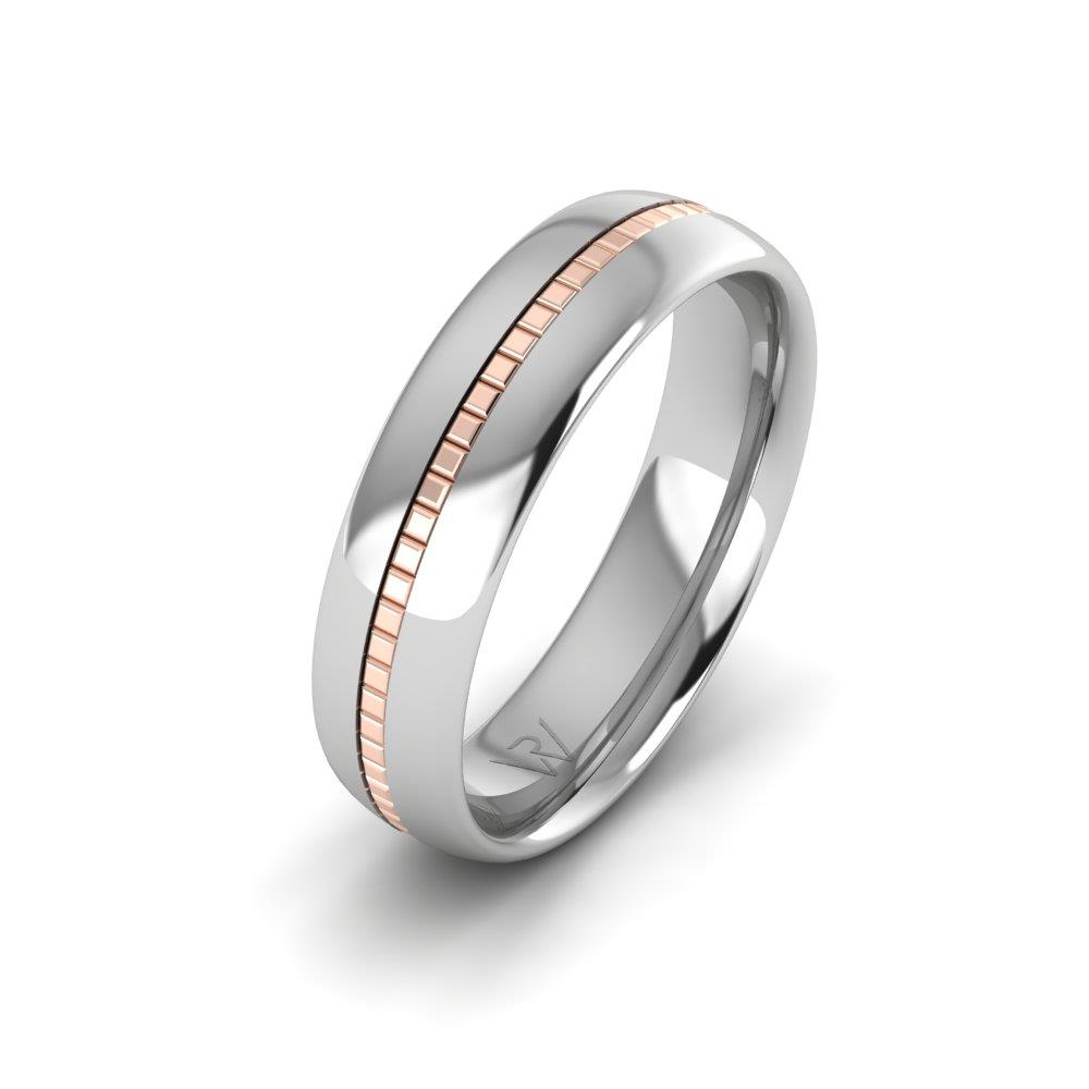 Klassische Damen-Eheringe Harmonia aus Weiß- und Roségold 