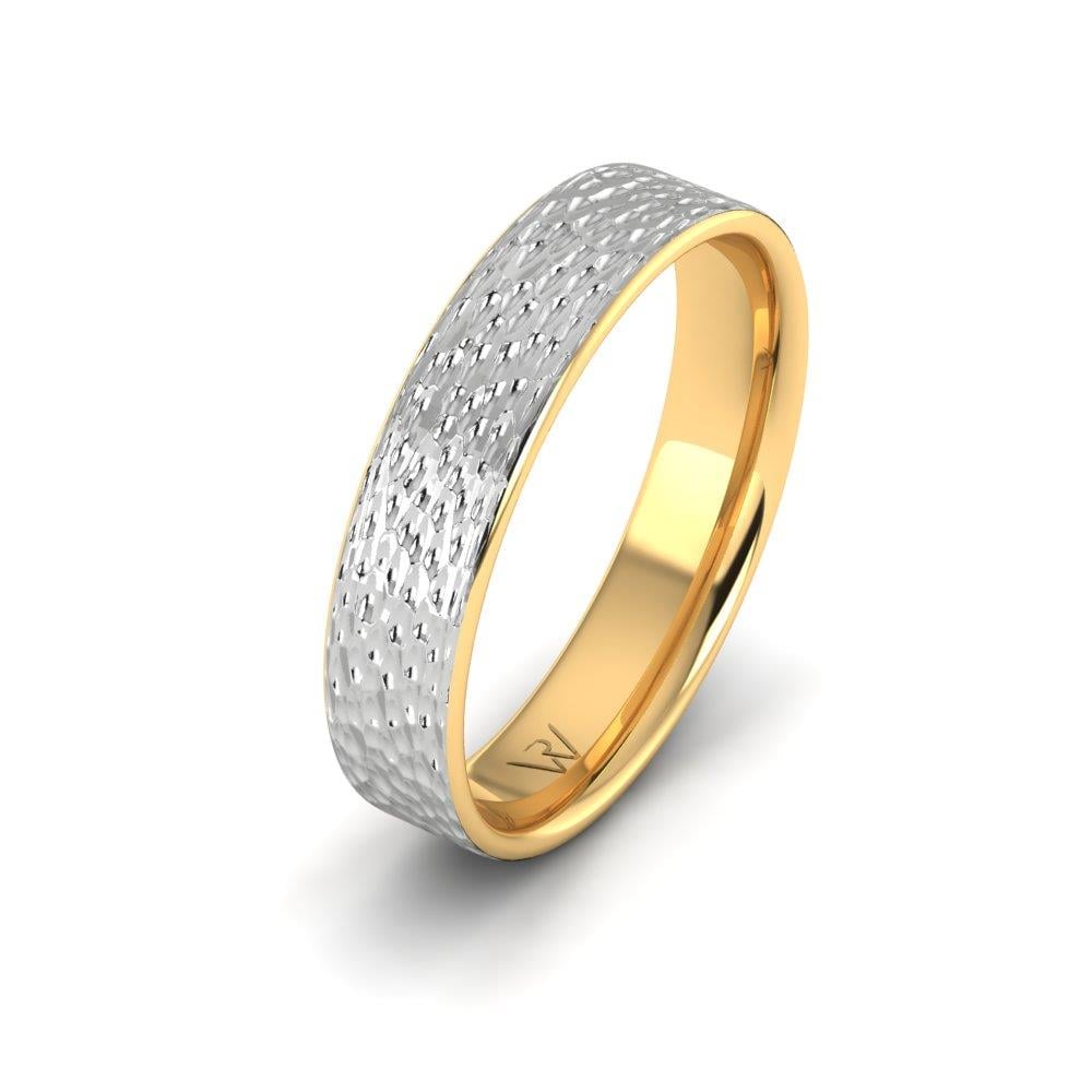 Klassische Eheringe für Männer Harmonyhalo Gelbgold und Weiß 