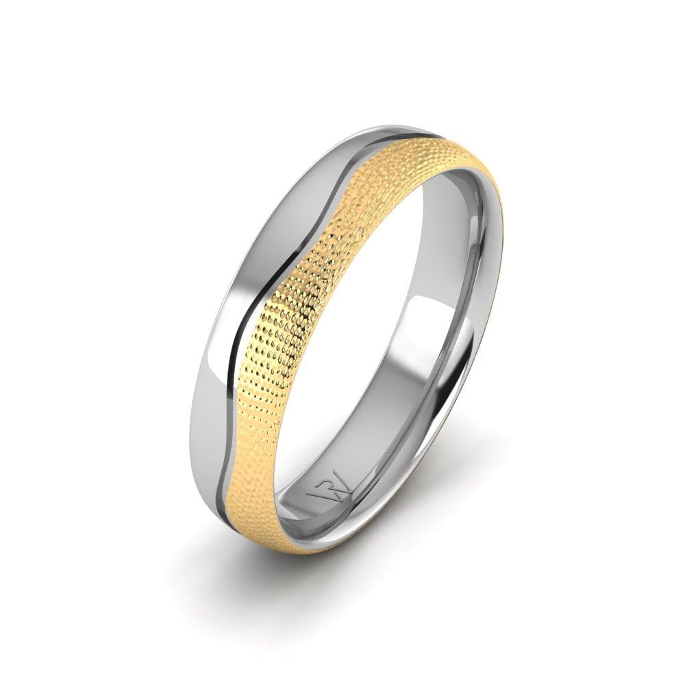 Klassische Herren-Eheringe HarmonyShimmer Gelbgold und Weiß 