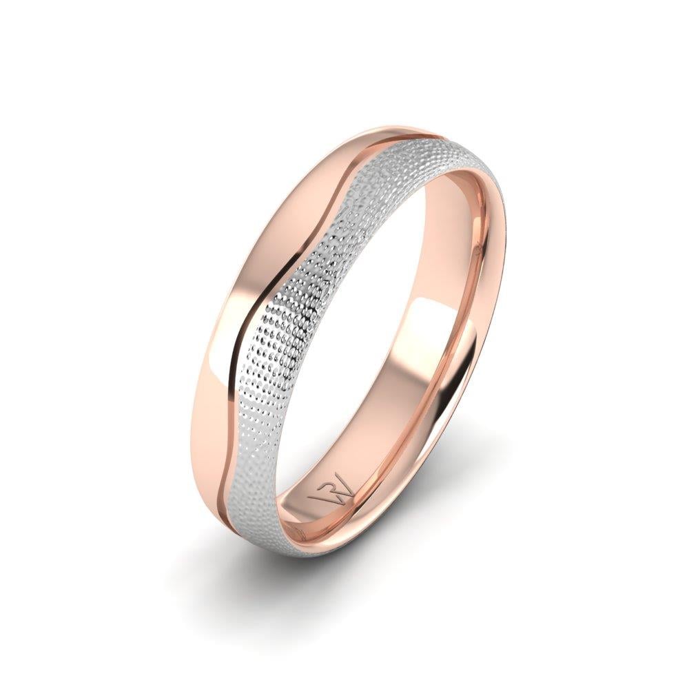 Klassische Herren-Eheringe HarmonyShimmer Weiß- und Roségold 